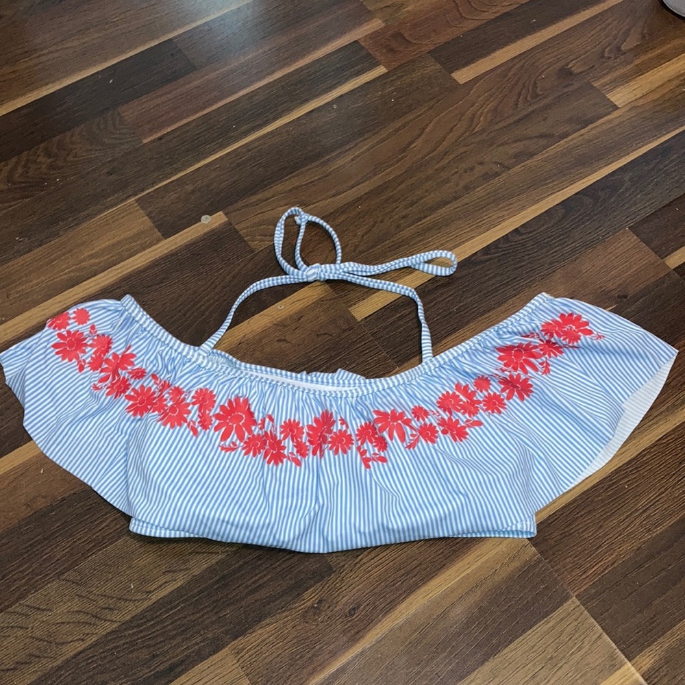 💕 Off the shoulder Halter Swim Top